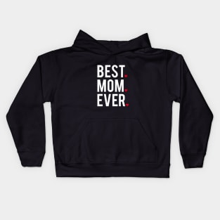 Best mom ever, white with red hearts Kids Hoodie